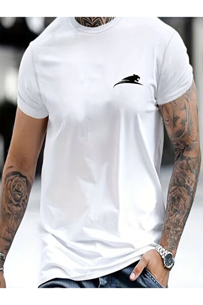 COZYWEAR Men's Oversize White Printed T-Shirt