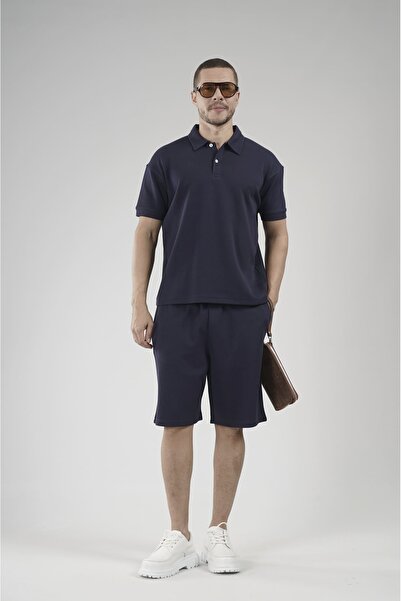 Butik Trend Biz Half Oversize Polo Collar Men's Shorts Set