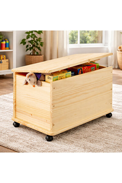 Moli Tekerlekli Çam Depolama Sandığı 39x73x45