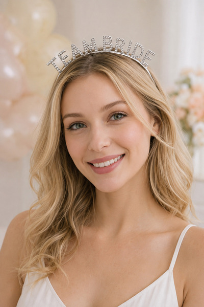 Atölye Mi Gümüş Team Bride Taç - Bride Parti Süsleri Nedime Tacı Gümüş