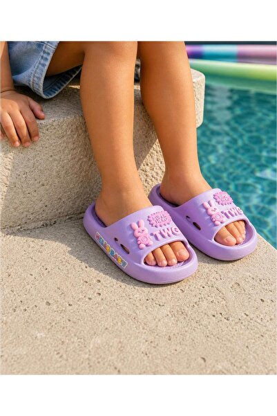 mersin md tekstil Children's Pool Beach Sea Light Sole Soft Daily Slippers