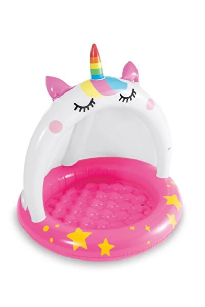 Intex Piscină gonflabilă Alb Fucsia Unicorn pentru Copii Ø102 x 102 cm