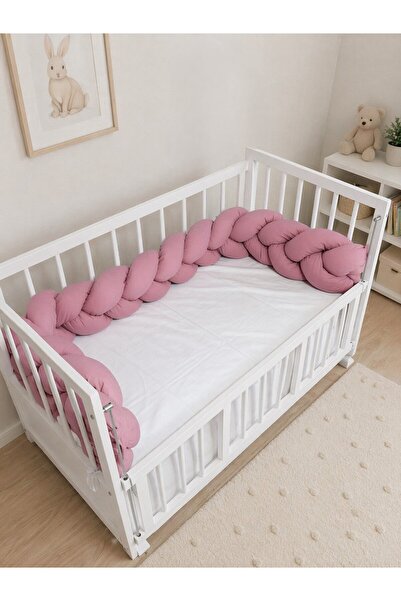bebek_iklimi 240 cm Knitted Crib Protector 3-Sided Knitted Protection Mat - C...
