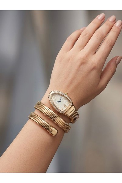 lotusbybuket Stainless Steel Spiral Snake Model Watch Bracelet
