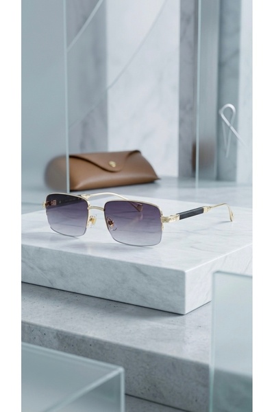 LOOKUP Eşref Tek Sunglasses Men's Uv 400 Protected Wooden Handle Case and Wip...