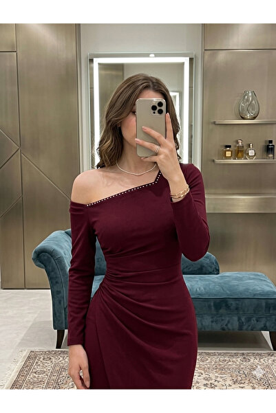mivora فستان برغندي سهرة