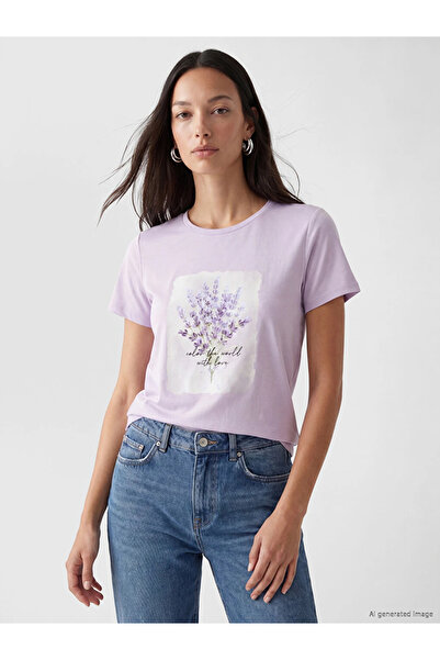 LC Waikiki Lilac Floral Printed Women's T-Shirt