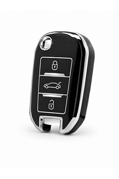 Lacinora Bags Peugeot Citroen C3 C4 C5 Sustalı Nano Anahtar Koruma Kılıfı Siy...