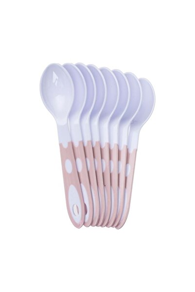 OEM Lingurițe Reutilizabile din Plastic Alb cu Mâner Nude 18 cm, Set 8 buc, p...