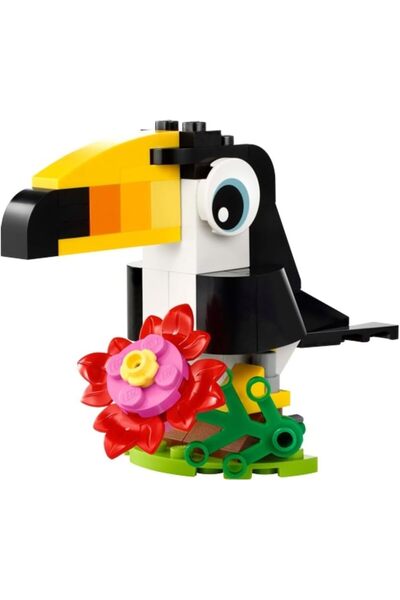 LEGO مجموعة بناء كرياتور 3 في 1 على شكل طائر التوكان الاستوائي، 59 قطعة، للأع...