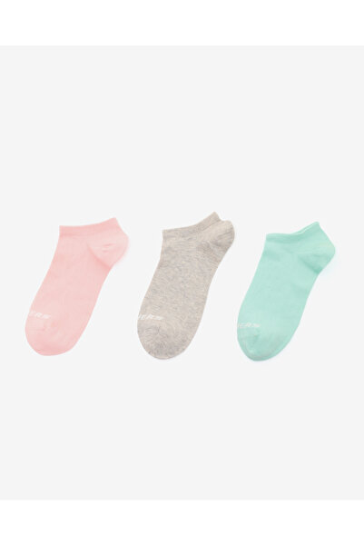 SKECHERS 3'Lü Paket Essential Bilekli Çorap Unisex Yeşil-Pembe-Gri Çorap S252...