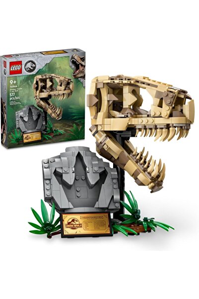 LEGO أحافير ديناصورات عالم الجوراسي: جمجمة تي ريكس، لعبة ديناصور للأولاد والب...