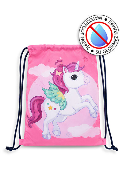 Molie Unicorn Desenli Su Geçirmez Kız Çocuk Plaj İpli Sırt Çantası