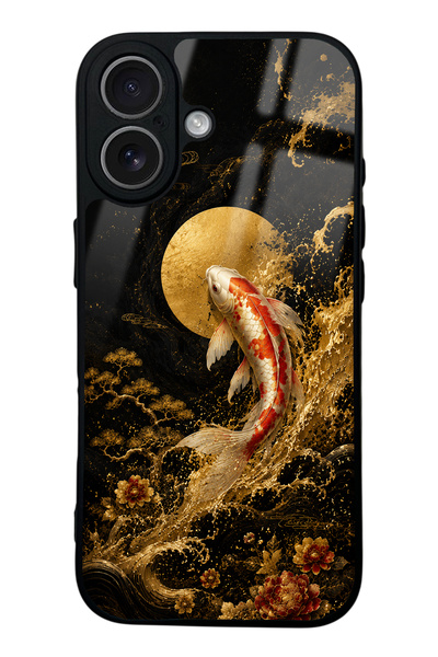 Spoyi iPhone 17 Golden Koi Elegance Design Glossy Phone Case