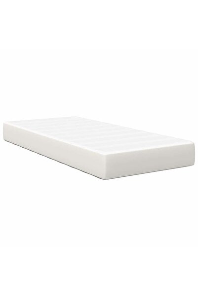 vidaxl Saltea de pat cu saltea Crem 100 x 200 cm țesătură