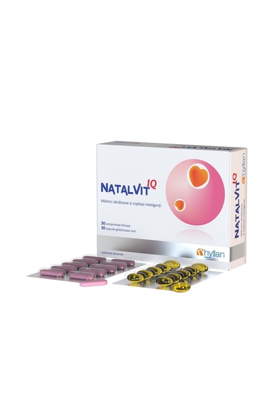 Hyllan Pharma Natalvit IQ, 30 comprimate + 30 capsule, Hyllan