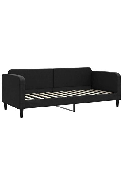 vidaxl Pat de zi, negru, 80x200 cm, material textil