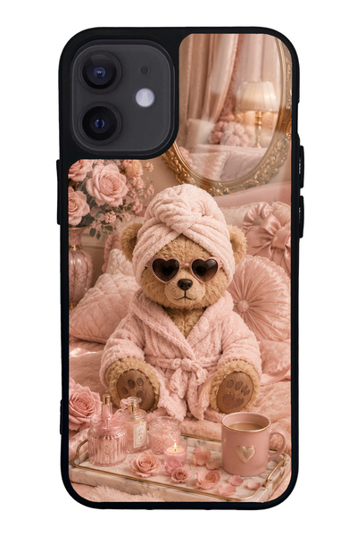 Spoyi iPhone 12 Mini Pink Teddy Spa Design Glossy Phone Case