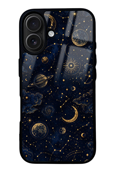 Spoyi iPhone 16 Celestial Night Tasarımlı Glossy Telefon Kılıfı