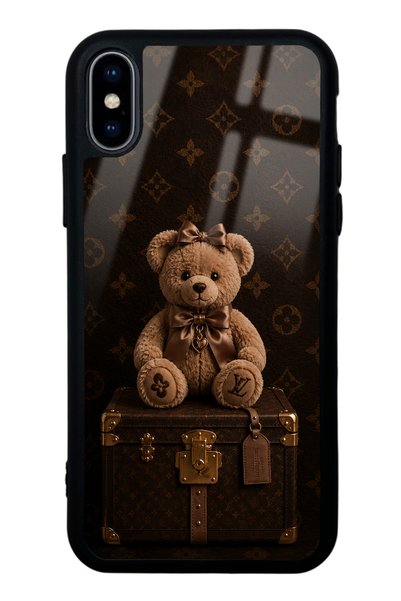 Spoyi iPhone XS Max Luxury Brown Teddy Design Glossy Phone Case