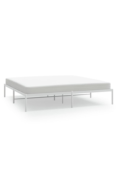 vidaxl Cadru pat metalic, alb, 193x203 cm