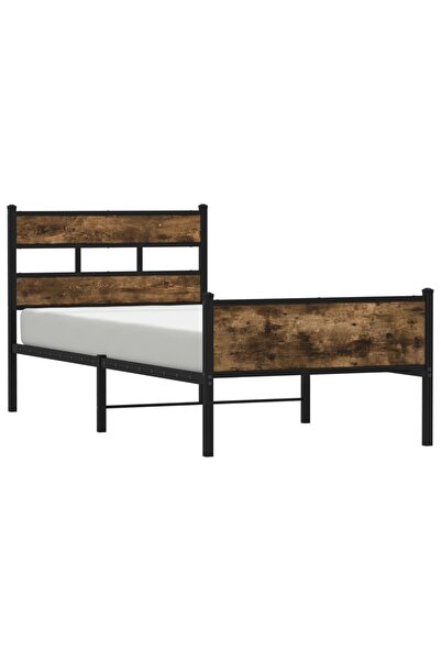 vidaxl Cadru pat fără saltea, stejar fumuriu 80x200 cm lemn prelucrat