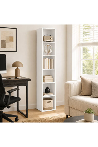 HayaBazaar 32*24*180cm 6 Tier Bookcase Bookshelf Storage Shelves Open Display...