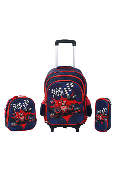 PARAJOHN Para John 14 Inch Racing Car Print Polyester School Trolley Bag Set ...