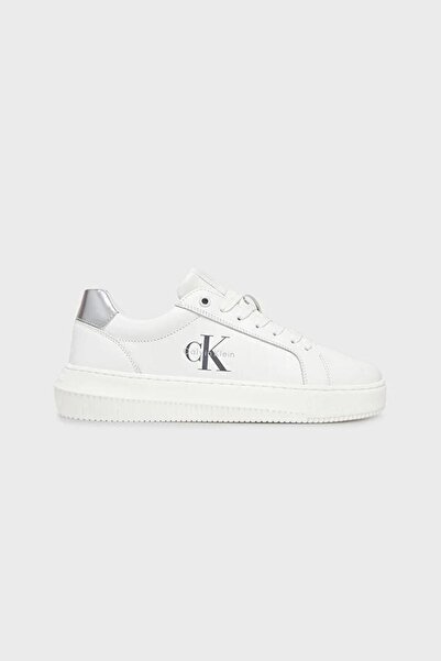 Calvin Klein Jeans Kadın Chunky Cupsole Lth Silver Ayakkabı YW0YW0187602R