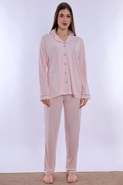 ByLohusa Front Buttoned Cotton Maternity and Breastfeeding Pajama Set Effortt...