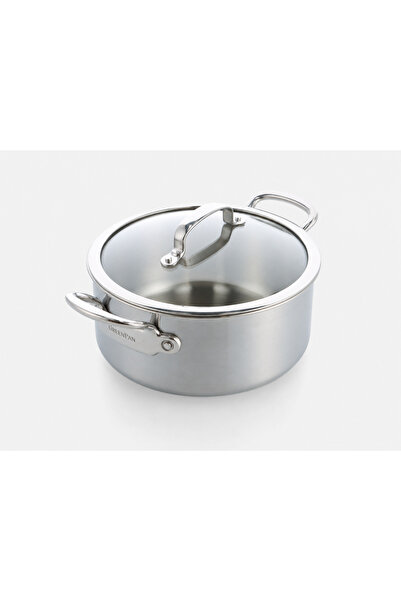 Greenpan Premiere Pro 5-Ply Stainless Steel Deep Stockpot with Glass Lid 20 c...