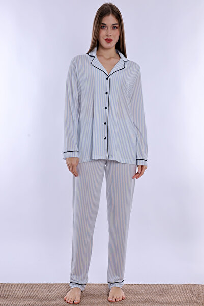 ByLohusa Front Buttoned Cotton Maternity and Breastfeeding Pajama Set Effortt...