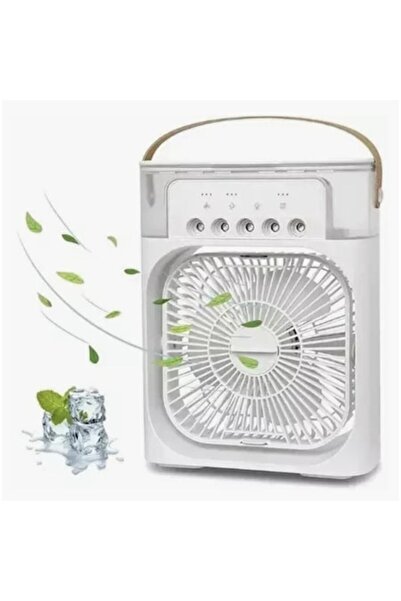 Trendily Ventilator portabil cu umidificator încorporat, conexiune USB și lum...