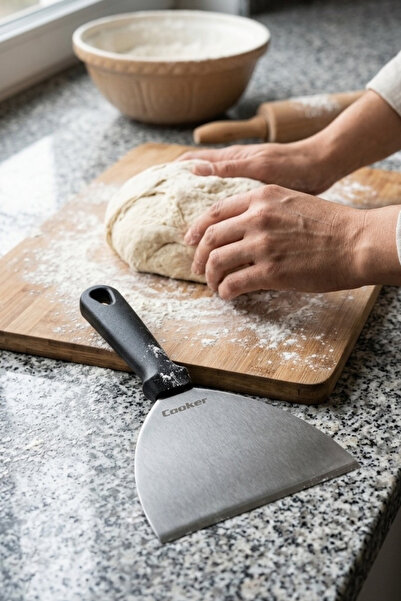 Cooker ملعقة مسطحة من الفولاذ المقاوم للصدأ مقاس 15 × 24 سم YK1902