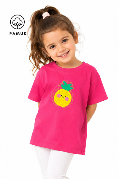 difa kids Letnja majica za devojčice sa kratkim rukavima i printom ananasa