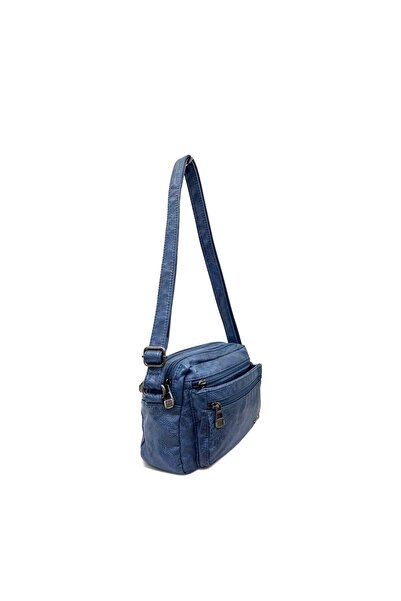 Sanmorris Multi-Compartment Washed Leather Soft Textured Women's Crossbody Sh...