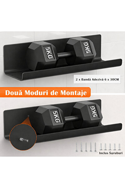 Weldo WELDUN Set de 4 rafturi de perete, fără găurire, raft adeziv de 32 cm, ...