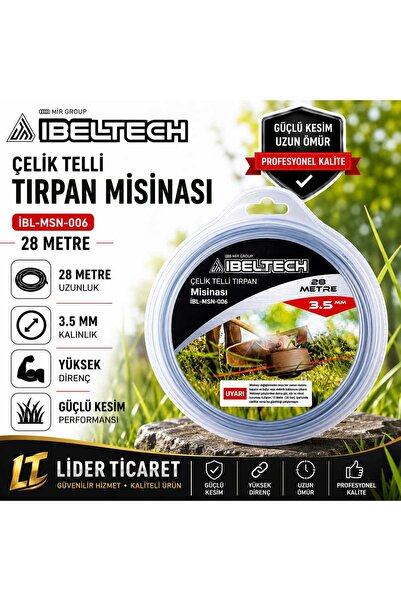 İBELTECH 3.5 mm SSA Çelik Telli Tırpan Misinası 30 Metre