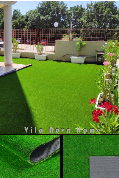 Vila Nova Home Premium 7 mm Yeşil Dekoratif Çim Halı - Bahçe Halısı, Balkon H...