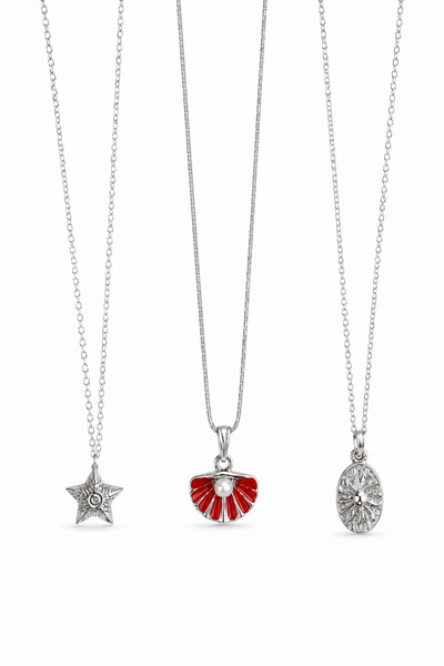 Alexis Carrel Katy Vintage 3'lü Kolye Seti Silver