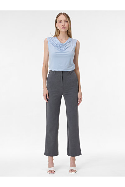 ORSAY Pantaloni de damă gri închis, croială dreaptă