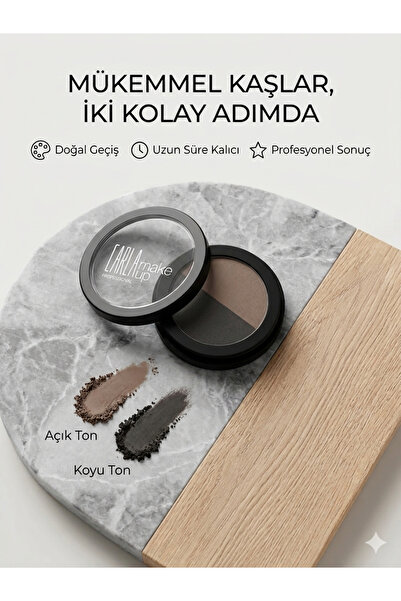 Carla Professional Make Up Brow Duo Compact Shadow - Toz Kaş Farı No: 10