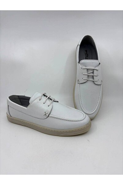 Papuccu White Men's Leather Shoes