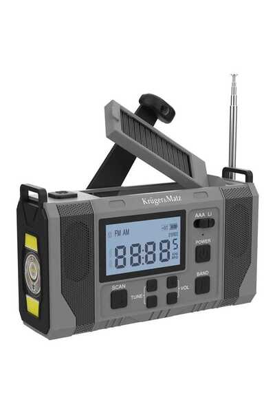 Kruger&Matz Radio Solar Multifuncțional KM 0838 – 10000 mAh, Dinam, Bluetooth...