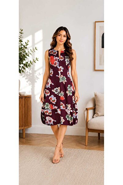Bad Rochie damă midi din bumbac cu imprimeu floral