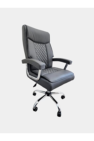 Generic Executive Leather Swivel Office Chair Grey Color | Adjustable Armrest...