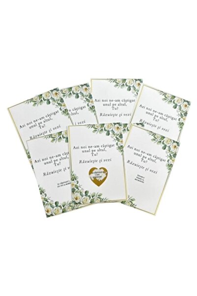 OEM Set 60 mărturii nuntă tip loz răzuibil, Model 1, 10x7 cm