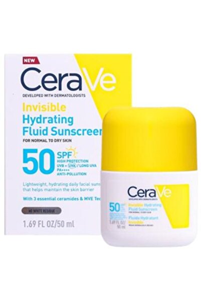CeraVe واقي شمس فلويد مرطب غير مرئي SPF 50 للبشرة العادية إلى الجافة من سيراف...