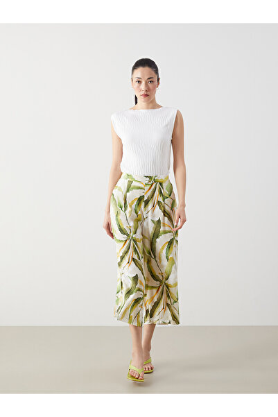 LC Waikiki Özmarka New Season Elastic Waist Patterned Women's Capri Pants