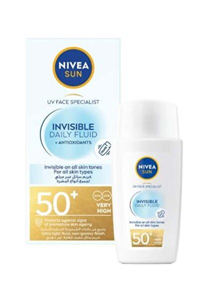 NIVEA واقي شمس سائل يومي غير مرئي SPF 50 حماية من أشعة الشمس فوق البنفسجية من...